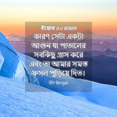 Picture 04 - ইয়োব 31:12 BENIRV - কারণ সেটা একটা - Bible Verse Picture