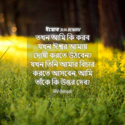 Picture 04 - ইয়োব 31:14 BENIRV - তখন আমি কি করব যখন - Bible Verse Picture