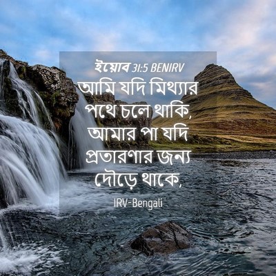 Picture 04 - ইয়োব 31:5 BENIRV - আমি যদি মিথ্যার - Bible Verse Picture