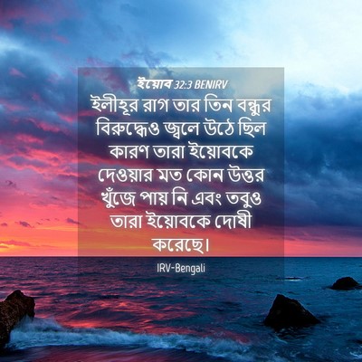 Picture 04 - ইয়োব 32:3 BENIRV - ইলীহূর রাগ তার তিন - Bible Verse Picture
