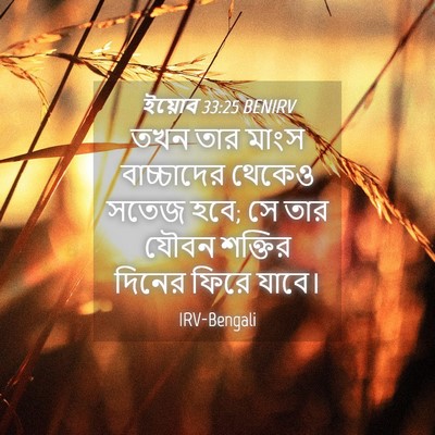 Picture 04 - ইয়োব 33:25 BENIRV - তখন তার মাংস - Bible Verse Picture