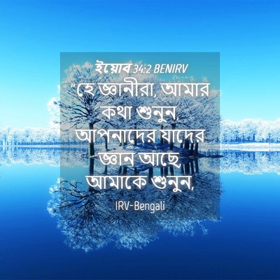 Picture 04 - ইয়োব 34:2 BENIRV - “হে জ্ঞানীরা, আমার - Bible Verse Picture