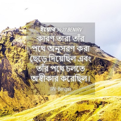 Picture 04 - ইয়োব 34:27 BENIRV - কারণ তারা তাঁর পথে - Bible Verse Picture