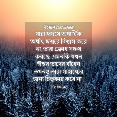 Picture 04 - ইয়োব 36:13 BENIRV - যারা হৃদয়ে - Bible Verse Picture