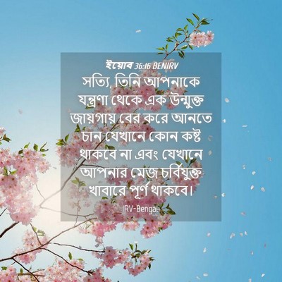 Picture 04 - ইয়োব 36:16 BENIRV - সত্যি, তিনি আপনাকে - Bible Verse Picture