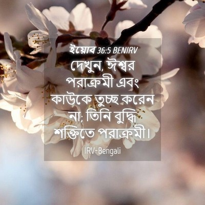 Picture 04 - ইয়োব 36:5 BENIRV - দেখুন, ঈশ্বর - Bible Verse Picture