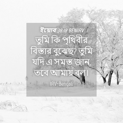 Picture 04 - ইয়োব 38:18 BENIRV - তুমি কি পৃথিবীর - Bible Verse Picture