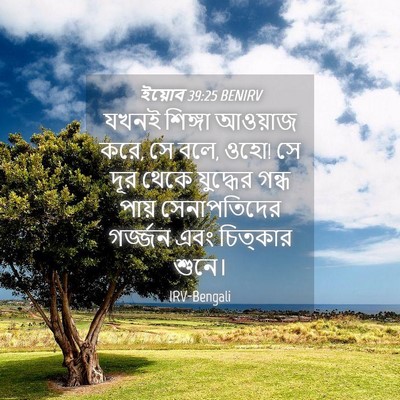 Picture 04 - ইয়োব 39:25 BENIRV - যখনই শিঙ্গা - Bible Verse Picture