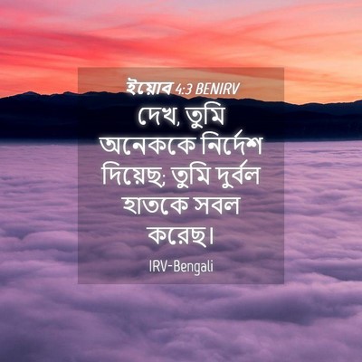 Picture 04 - ইয়োব 4:3 BENIRV - দেখ, তুমি অনেককে - Bible Verse Picture