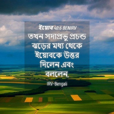 Picture 04 - ইয়োব 40:6 BENIRV - তখন সদাপ্রভু - Bible Verse Picture
