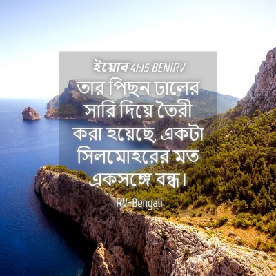 Picture 04 - ইয়োব 41:15 BENIRV - তার পিছন ঢালের - Bible Verse Picture