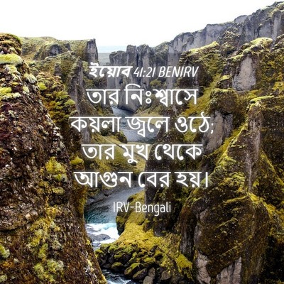 Picture 04 - ইয়োব 41:21 BENIRV - তার নিঃশ্বাসে - Bible Verse Picture