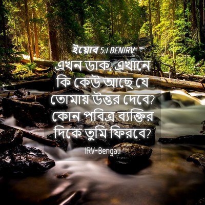 Picture 04 - ইয়োব 5:1 BENIRV - এখন ডাক, এখানে কি - Bible Verse Picture