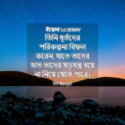 Picture 04 - ইয়োব 5:12 BENIRV - তিনি ধূর্তদের - Bible Verse Picture