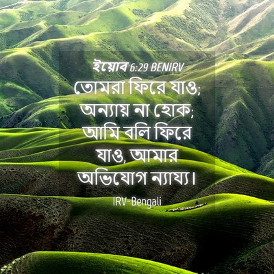 Picture 04 - ইয়োব 6:29 BENIRV - তোমরা ফিরে যাও; - Bible Verse Picture