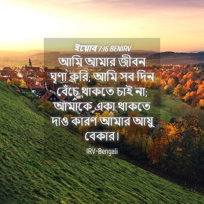 Picture 04 - ইয়োব 7:16 BENIRV - আমি আমার জীবন ঘৃণা - Bible Verse Picture