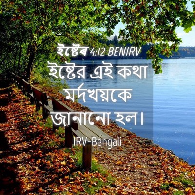 Picture 04 - ইষ্টেৰ 4:12 BENIRV - ইষ্টের এই কথা - Bible Verse Picture