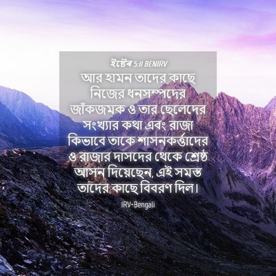 Picture 04 - ইষ্টেৰ 5:11 BENIRV - আর হামন তাদের কাছে - Bible Verse Picture