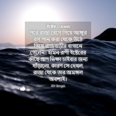 Picture 04 - ইষ্টেৰ 7:7 BENIRV - পরে রাজা রেগে - Bible Verse Picture
