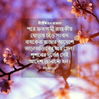 Picture 04 - ইষ্টেৰ 8:14 BENIRV - পরে দ্রুতগামী - Bible Verse Picture