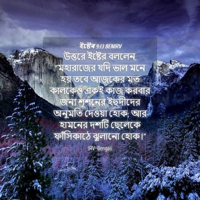 Picture 04 - ইষ্টেৰ 9:13 BENIRV - উত্তরে ইষ্টের - Bible Verse Picture