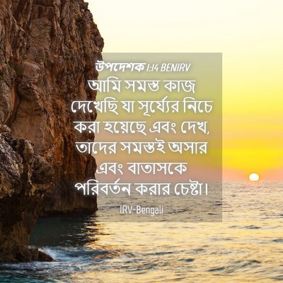 Picture 04 - উপদেশক 1:14 BENIRV - আমি সমস্ত কাজ - Bible Verse Picture