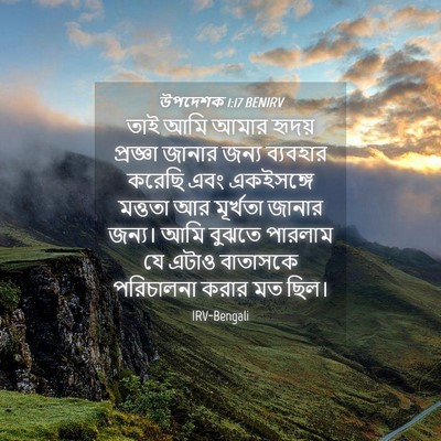 Picture 04 - উপদেশক 1:17 BENIRV - তাই আমি আমার হৃদয় - Bible Verse Picture