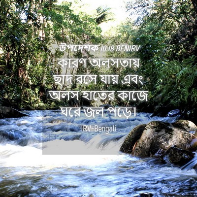 Picture 04 - উপদেশক 10:18 BENIRV - কারণ অলসতায় ছাদ - Bible Verse Picture