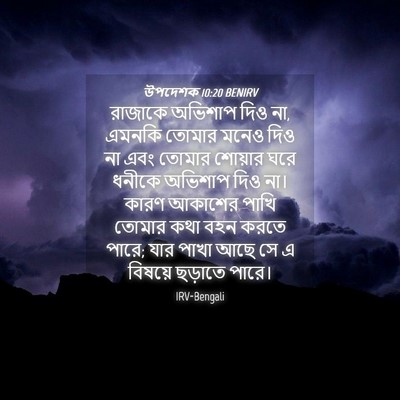 Picture 04 - উপদেশক 10:20 BENIRV - রাজাকে অভিশাপ দিও - Bible Verse Picture