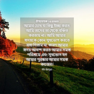 Picture 04 - উপদেশক 2:10 BENIRV - আমার চোখ যা কিছু - Bible Verse Picture