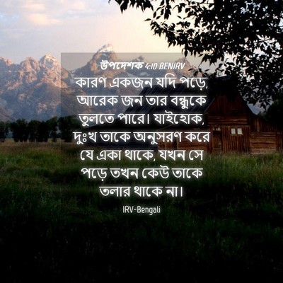 Picture 04 - উপদেশক 4:10 BENIRV - কারণ একজন যদি পড়ে, - Bible Verse Picture
