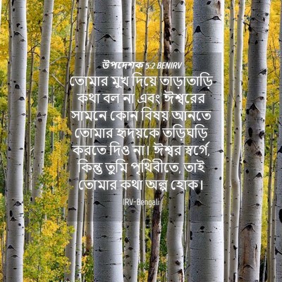 Picture 04 - উপদেশক 5:2 BENIRV - তোমার মুখ দিয়ে - Bible Verse Picture