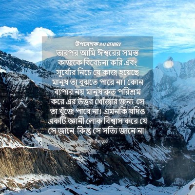 Picture 04 - উপদেশক 8:17 BENIRV - তারপর আমি ঈশ্বরের - Bible Verse Picture