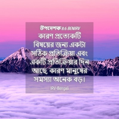 Picture 04 - উপদেশক 8:6 BENIRV - কারণ প্রত্যেকটি - Bible Verse Picture