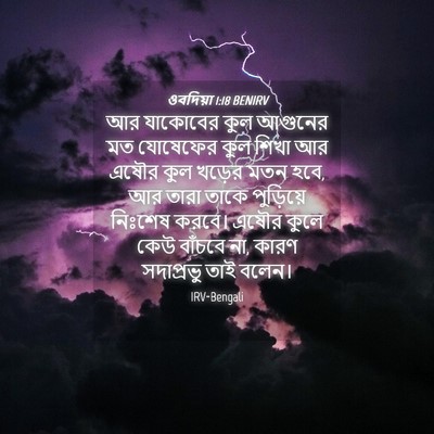 Picture 04 - ওবদিয়া 1:18 BENIRV - আর যাকোবের কুল - Bible Verse Picture