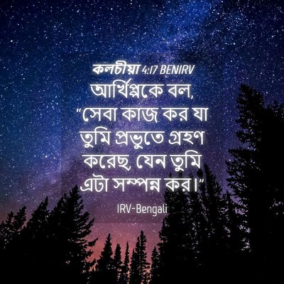 Picture 04 - কলচীয়া 4:17 BENIRV - আর্খিপ্পকে বল, - Bible Verse Picture