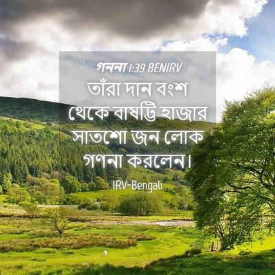 Picture 04 - গননা 1:39 BENIRV - তাঁরা দান বংশ থেকে - Bible Verse Picture