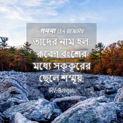 Picture 04 - গননা 13:4 BENIRV - তাদের নাম হল: রূবেণ - Bible Verse Picture