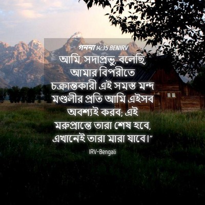 Picture 04 - গননা 14:35 BENIRV - আমি, সদাপ্রভু, - Bible Verse Picture