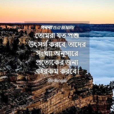 Picture 04 - গননা 15:12 BENIRV - তোমরা যত পশু - Bible Verse Picture