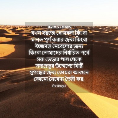 Picture 04 - গননা 15:3 BENIRV - যখন হয়তো হোমবলী - Bible Verse Picture