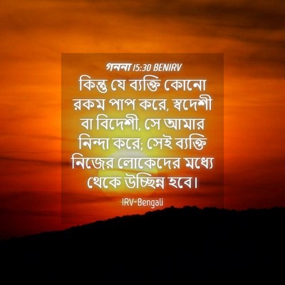 Picture 04 - গননা 15:30 BENIRV - কিন্তু যে ব্যক্তি - Bible Verse Picture
