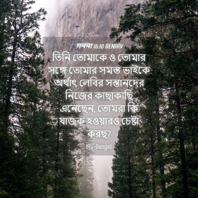 Picture 04 - গননা 16:10 BENIRV - তিনি তোমাকে ও - Bible Verse Picture