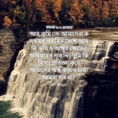 Picture 04 - গননা 16:14 BENIRV - আর, তুমি তো - Bible Verse Picture