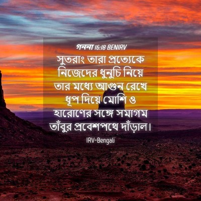 Picture 04 - গননা 16:18 BENIRV - সুতরাং তারা - Bible Verse Picture