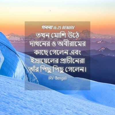 Picture 04 - গননা 16:25 BENIRV - তখন মোশি উঠে - Bible Verse Picture
