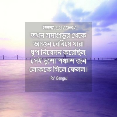 Picture 04 - গননা 16:35 BENIRV - তখন সদাপ্রভুর - Bible Verse Picture