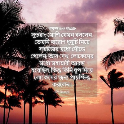 Picture 04 - গননা 16:47 BENIRV - সুতরাং মোশি যেমন - Bible Verse Picture