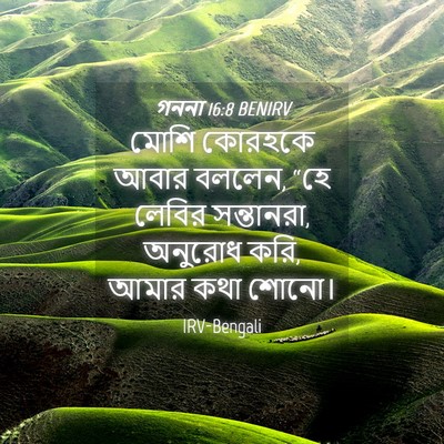 Picture 04 - গননা 16:8 BENIRV - মোশি কোরহকে আবার - Bible Verse Picture
