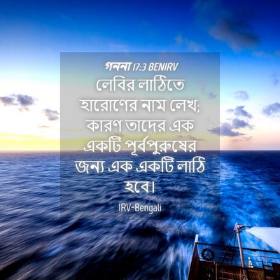 Picture 04 - গননা 17:3 BENIRV - লেবির লাঠিতে - Bible Verse Picture
